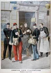 Postkontoransatte improviserer, 1899.