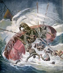 Redning fra et skibsvrag i en storm ud for Les Sables-dOlonne, Frankrig, 1891