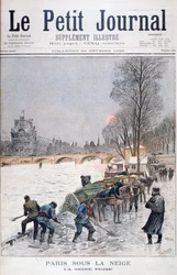 Den frosne Seine, vinter, Paris, 1895