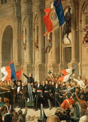 Revolutionen i 1848: Digteren Alphonse de Lamartine afviser det ekstreme venstres røde flag ...