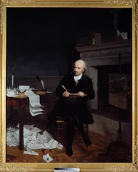 Fuld længde portræt af Jean Francois de la Marche (1729-1805), biskop af Leon Maleri af Henri-Pierre Danloux (1753-1809) 1700-tallet søn. 2,2x1,8 m - Portræt i fuld længde af Jean Francois de la Marche (1729-1805), biskop af Leon (Bretagne). Maleri af Hen