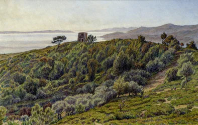 Det gamle tårn og øerne Hyeres