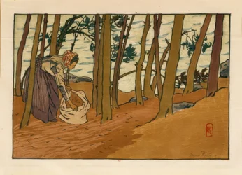 Kvinde henter fyrrenåle (Bors du Trieux, Loguivy)