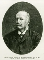 Auguste Dollfus, formand for industrivirksomheden Dollfus Mieg. Gravering af Thiriat for at illustrere historien A Through Alsace and Lorraine, af Charles Grad, tysk deputeret, i 1885, i tour du monde 1886, under ledelse af Edouard Charton (1807)