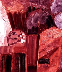 Hollandsk bondehus med figurer i Zeeland, ca. 1915