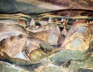 Landsby blandt klipperne, 1910