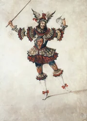 Balletkostume af en tryllekunstner, ca. 1654 (gouache)