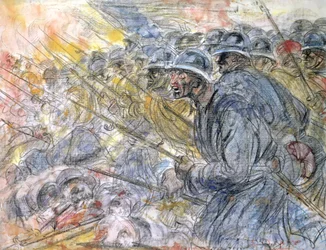 The Assault, Verdun (blyant og wc på papir)