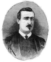 Portræt af Antoine Alphonse Chassepot (1833-1905) væbner og skaber af riflen af samme navn - Tegning af Henry de Montaut
