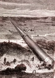 Den gigantiske rumpistol fra J. T. Maston, "From the Earth to the Moon" af Jules Verne
