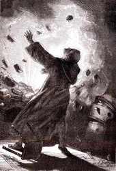 Munken Berthold Schwartz, "Fra jorden til månen" af Jules Verne