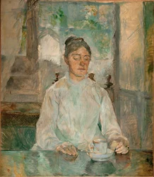 Comtesse Adele-Zoe de Toulouse-Lautrec, kunstnerens mor ... (olie på lærred)
