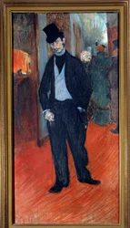 Portræt af doktor Gabriel Tapie de Celeyran (1869-1930) bag kulisserne på et teater Maleri af Henri de Toulouse Lautrec (1864-1901) 1894 Søn. 1,1x0,56 m Albi, musee Toulouse Lautrec - Portræt i fuld længde af Dr. Gabriel Tapie de Celeyran (1869-1930)