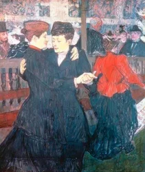 På Moulin-Rouge. De to dansere