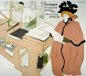 Forsiden af trykket: "Det originale tryk udgivet af journal des artistes"". Plakat af Henri De Toulouse Lautrec (1864-1901)