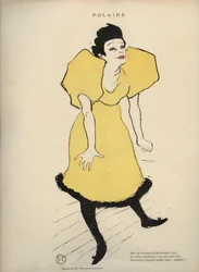 Tegning af Henri de Toulouse Lautrec, der repræsenterer "" Polar" (La singer Polaire) i Le Rire - Journal humoristique offentliggjort lørdag - nr. 16 den 23. februar 1895 -