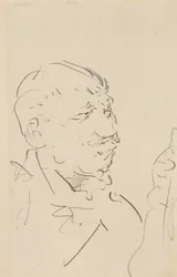 Head of a Man (grafit på vævet papir)