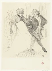 Portret af skuespillerne Gabrielle Rejane og Felix Galipaux i et teaterstykke Madame Sans-Gêne Rejave og Galipaux, i Madame Sans Gène
