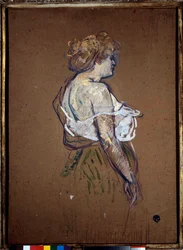Prostitution: "" Portræt af Lucie Bellager"" Olie på pap af Henri de Toulouse Lautrec (1864-1901) 1896 Søn. 0,8x0,6 m Albi, museum Toulouse Lautrec