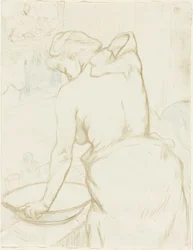 Woman Washing—The Toilet, tallerken fem fra Elles
