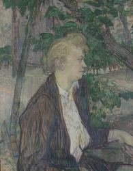 Kvinde siddende i en have, 1891