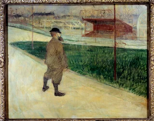 Forfatteren Paul Tristan siger Tristan Bernard på velodromen Buffalo Painting af Henri de Toulouse Lautrec (1864-1901)