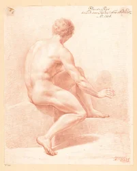 Siddende nøgen mand, set bagfra (3. præmie 1806)