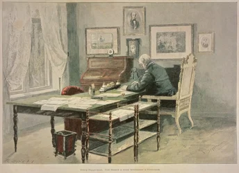 Prins Bismarck i sit arbejdsværelse i Friedrichsruh, ca. 1890