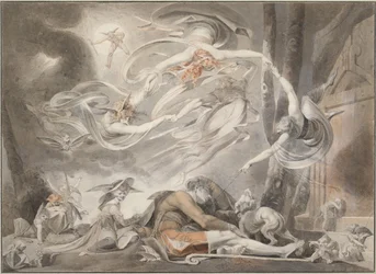 Hyrdens drøm, ca. 1786 (blyant, rød kridt og grå vask)