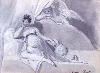 Titanias drøm, ca. 1809-13 (blyant og vask)