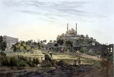 A View at Lucknow, plade VII, graveret af Daniel Havell (1785-1826) 1809 (gravering)
