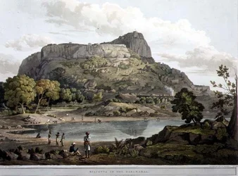Riacotta i Baramahal, plade XII, indgraveret af Daniel Havell (1785-1826) 1809 (gravering)