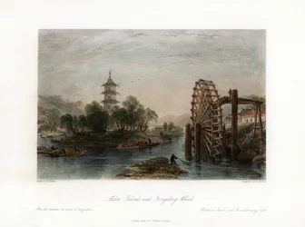 Melon Islands, and Irrigating Wheel, Kina, c1840.