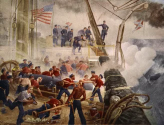 Farragut på Hartford ved Mobile Bay, 5. august 1864