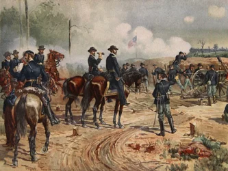 The Siege of Atlanta, 28. juli-2. september 1864 (farve litho)