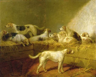 A Hunt Kennel (olie på lærred)