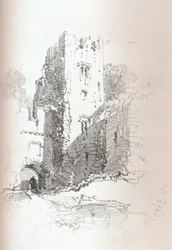 Crookston Castle, nær Paisley, 1840