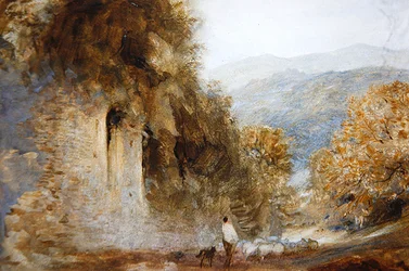 Romantisk landskab, ca. 1849 (akvarel på papir)
