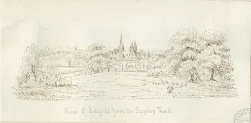 Lichfield - North View (fjern): pentegning, nd [1788-1855] (tegning)