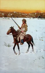 Indisk vender tilbage fra jagten, 1912
