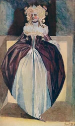 Skitse af en dame, c1700-tallet