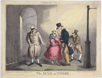 The Rule of Three, plade 7 fra Arithmetic, 1822 (håndfarvet radering)