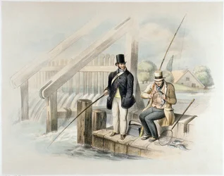 Ørredfiskeri, Beddington Park, fra et sæt på seks billeder af 