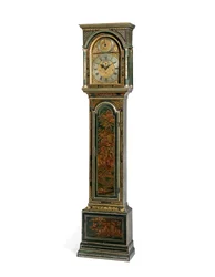 George III blå Japanned kvart slående lang urkasse, York, ca. 1760 (træ og metal) (se også 615808)
