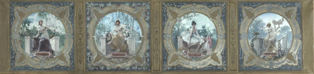 Skitse til Lobau-galleriet på rådhuset i Paris: Poesi. Glæde. La Danse. La Grace, i 1890 (olie på lærred)