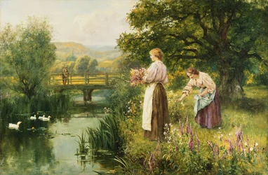 Indsamling af forårsblomster,