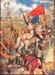 Richard Løvehjerte ved korstogene, illustration fra 