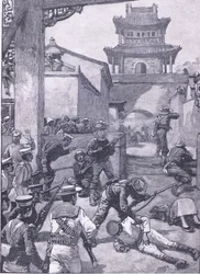 The War in China: The fighting in Tientsin, illustration fra Cassells History of England, 1900-tallet