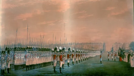 Præsentation af farver til det andet regiment af Royal East India Volunteers på Lord