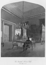 Den Forenede Serviceklub. Kortrummet, c1841